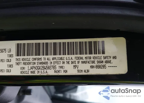 2011 Jeep Liberty Renegade z USA, uszkodzony, nr VIN 1J4PN3GK2BW502785